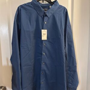 Men's Van Heusen Blue Dress Shirt Sz 4XL Big and tall
